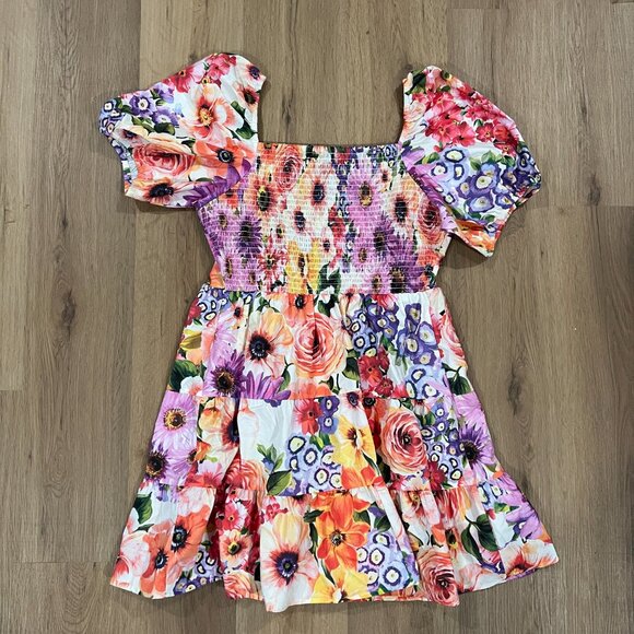 NWT Express Spring Meadow Poplin Floral Sundress Puff Sleeve Size Large - Picture 6 of 6